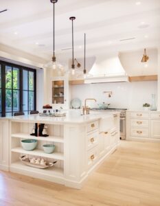 Elegant,Modern,Farmhouse,Interior,Kitchen,Dining,With,Bar,White,Marble